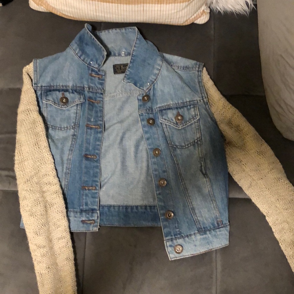 Denim and knit jacket